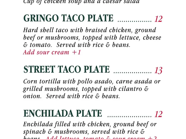 El Ponce one-page lunch-specials menu